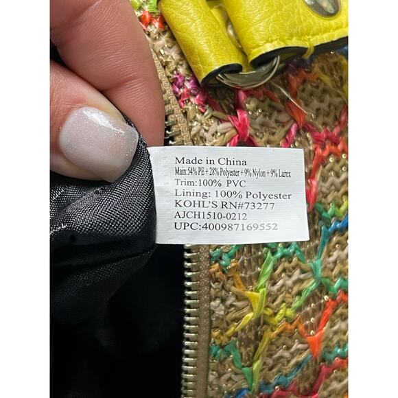 VTG Juicy Couture Summer Small Tote Straw Woven Gold Y2K Coastal Hawaii - Picture 5 of 16